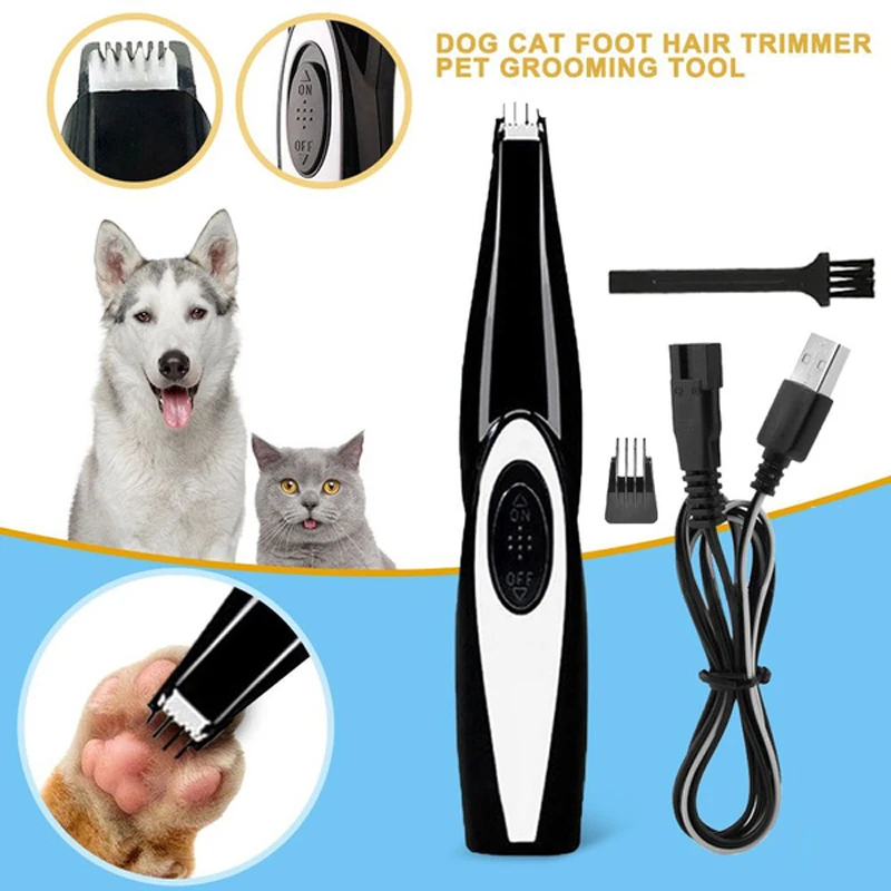 Rechargeable Professional Pets Hair Trimmer Cordless Pet Hair Clipper Grooming Kit For Dog Cat Rabbit Pet Foot Clipper Grooming