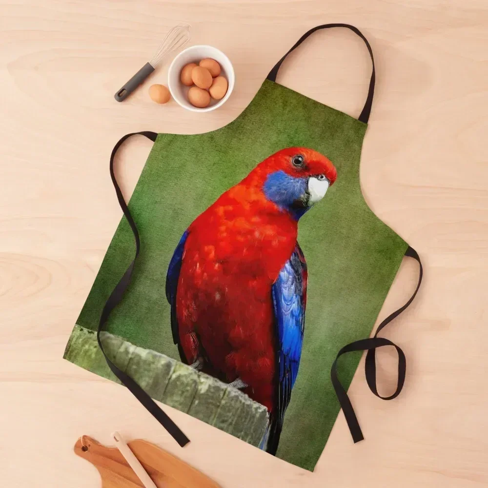 

Crimson Rosella portrait Apron Chef Accessories christmas kitchen cloths For Women Kitchen Men'ss Apron