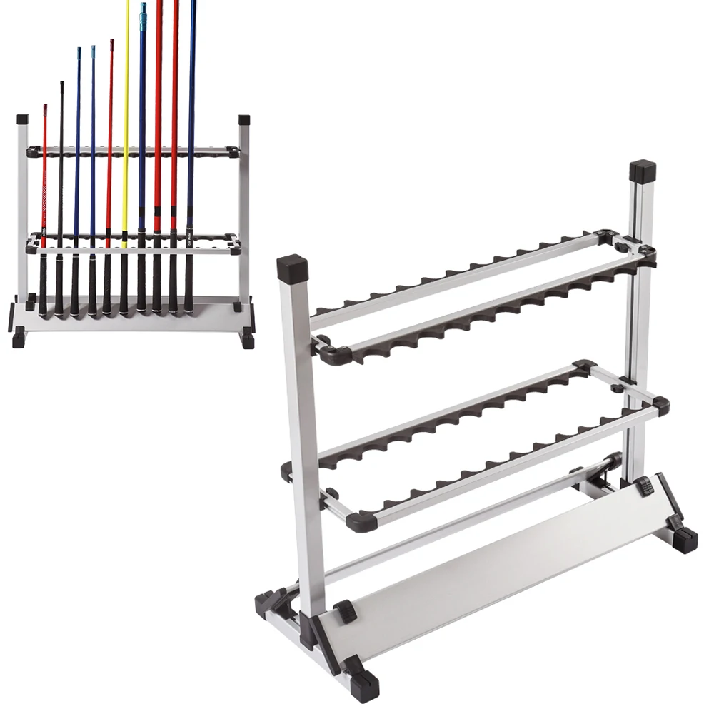 Universal Angelrute Halter Aluminium Legierung Organizer Stand Lagerung 24 Rute Fisch Rute Rack Aufbewahrung Werkzeug