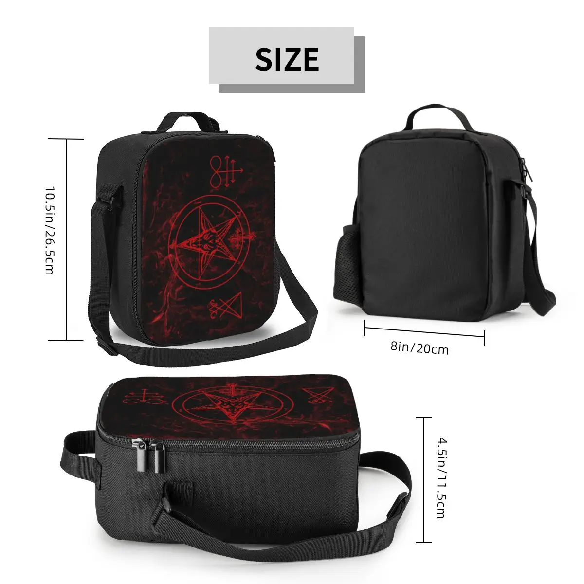 Baphomet Leviathan Cross Insulated Lunch Bag for Camping Travel Devil Satanic Resuable Cooler Thermal Bento Box Women Kids