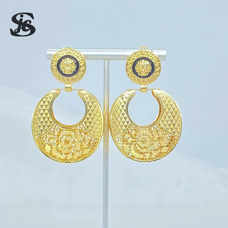 

Italy Newset Fashion Earrings Ins Style Original 18K Gold Plated Trendy Drop Earrings For Women Wedding Party Anniversary Gift