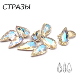 CTPA3bI 10PCS Moonlight Nail Art Rhinestones Teardrop Shiny Glass Crystal jewel Making Applique Accessories Stones For Crafts