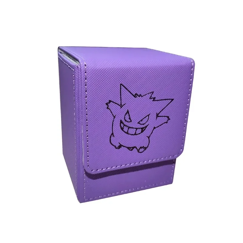 Pokemon Ptcg Snorlax Tandemaus Gengar Charizard Self Made Leather Card Box Anime Classics Game Collection Cards Toy Gift