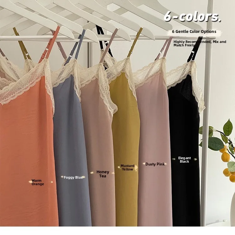 

New Summer Silk Ice Fabric Sexy Strap Home Clothes Women's Casual Sleep Dress Polyester Fiber 100% Sleepwear Robe Nightgown