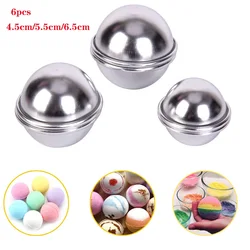 6 unids/set DIY semicírculo esfera bomba de baño moldes bola de aleación de aluminio esfera bomba de baño molde pastel hornear molde de pastelería