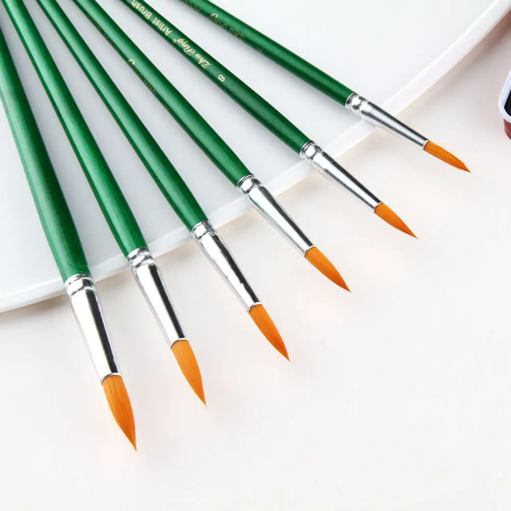 12Pcs Fine Detail Painting Brushes Set Pointed Tip for Acrylic Oil Watercolor Gouache Face Paint Pottery Hobby Students Artists