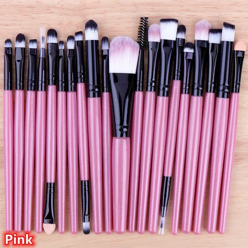 20PCS Makeup Brushes Set Professional Plastic Handle Foundation Eyeshadow Make Up Brushes