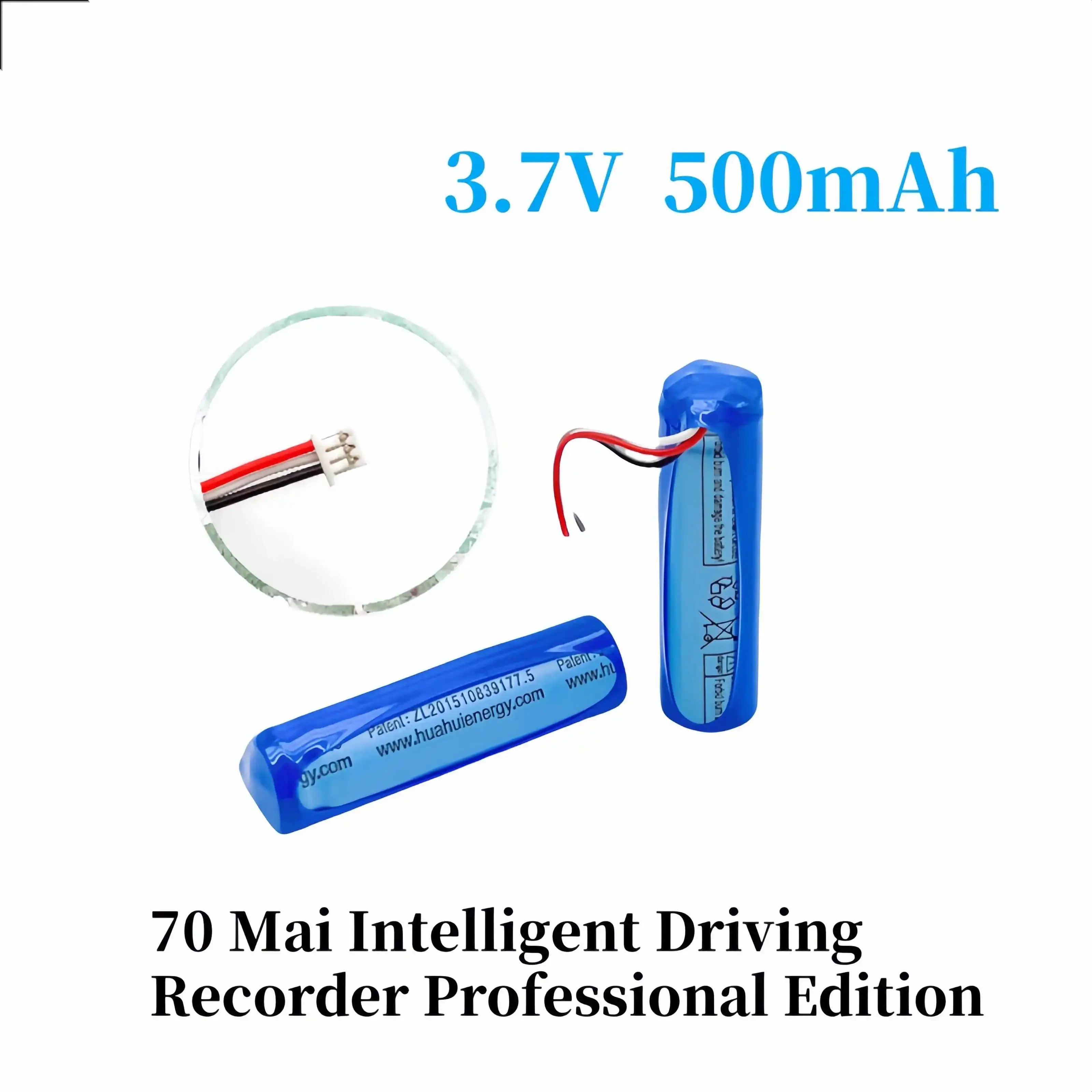 3.7V 500mAh factory original lithium battery replacement driving recorder DVR accessories 70mai battery Hmc1450 Dash Cam Pro