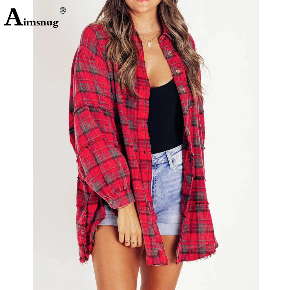 Women Casual Retro Plaid Blouse Long Sleeves Basic Shirts Clothing 2025 European Stand Pocket Tops Ladies Tunic blusas Femmes