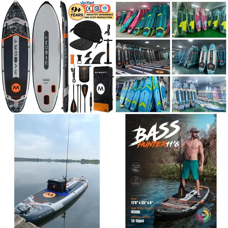 PF OEM Wholesale 11'6''x35''x6'' Wide Fishing Paddle Board sup Board Touring Inflatable Stand up Paddle Board with Kayak Seat
