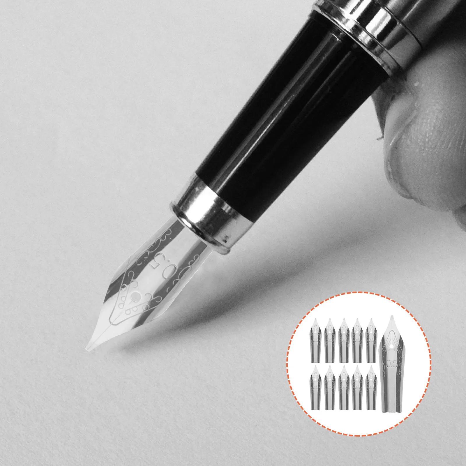 

30pcs Steel Pen Nib Metal Replacement Tips For Fountain Pens Smooth Durable Writing Calligraphy Practice Student Supplies