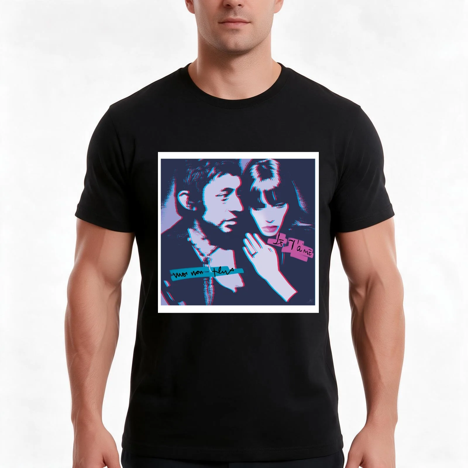 Serge Gainsbourg & Jane Birkin Je t'aime moi non plus T-Shirt Summer Casual Cotton Tee Oversized Streetwear Tops 100% Cotton