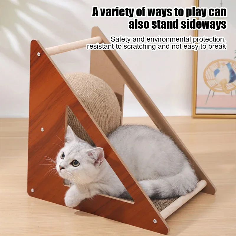 Cat Scratching Post Room Board Scratch-resistant Scratcher Pet Toy Kitten Interesting Toys Floor Funny Ball Scraper Accessories