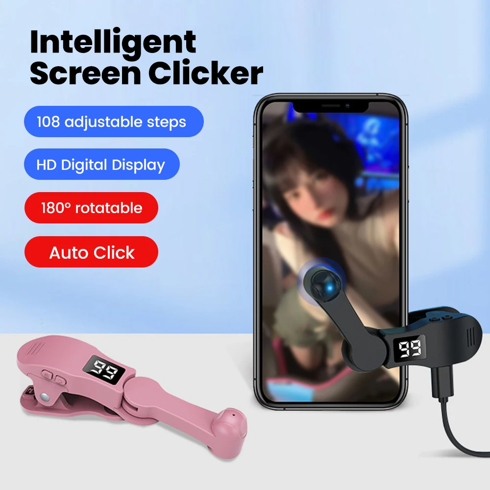 Auto Screen Clicker for Smart Phone Apps Video Live Streaming Gadget USB Simulator Smartphone Game Screen Touch Tripods Tapper