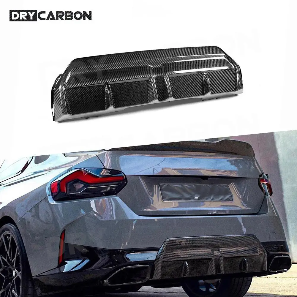 

Задний диффузор DRY CARBON для BMW G42 M235i M240i Coupe 2022 + FRP, диффузор для заднего бампера, защита для подбородка, сухое углеродное волокно