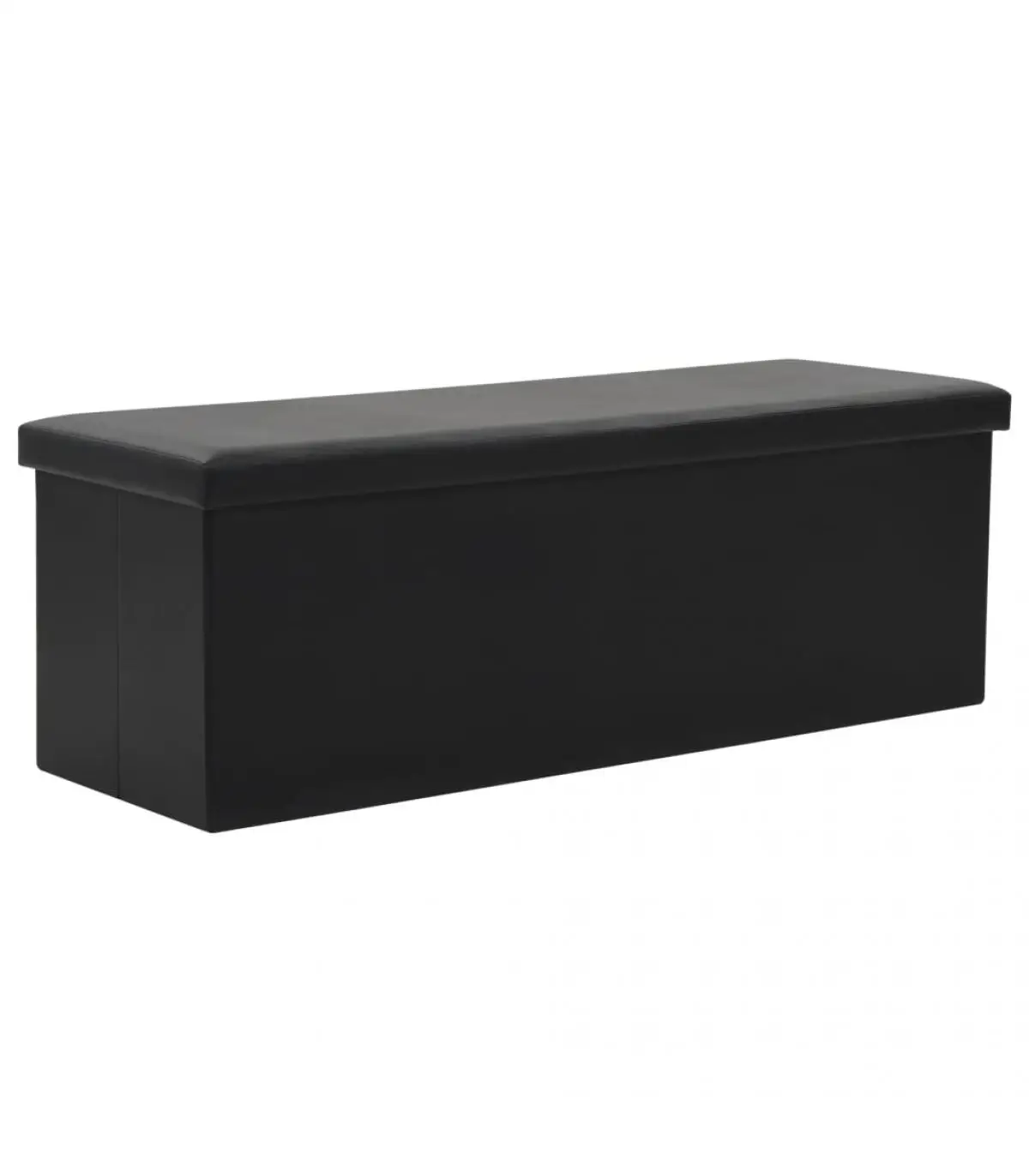 Benches for reception and storage foldable faux leather storage bank 110x38x38 cm black