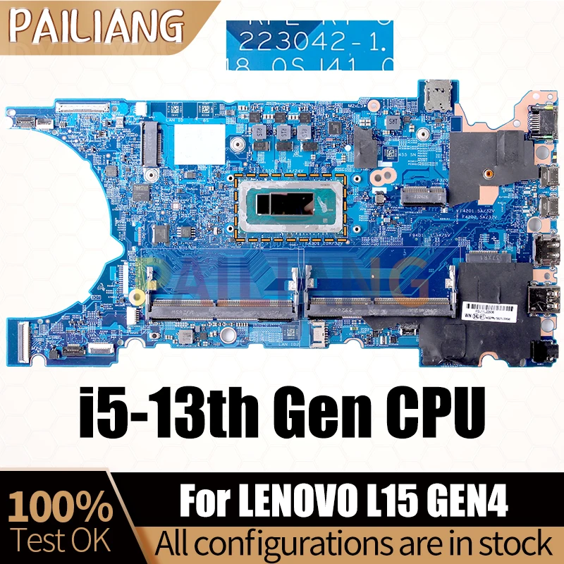 For LENOVO L15 GEN4 Laptop Mainboard 223042-1 SRMJ5 i5-1350P SRMLZ i5-1345U 5B21L33698 5B21L33943 Notebook Motherboard Full Test