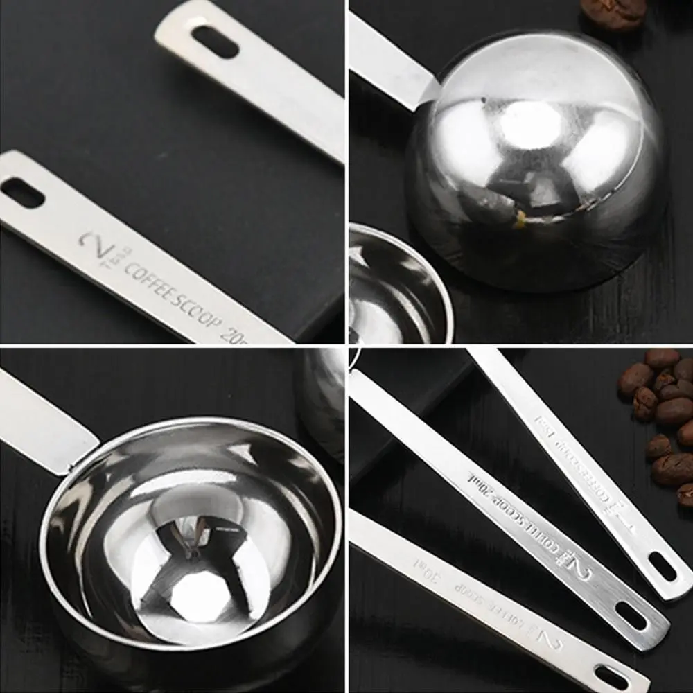 Durable Stainless Steel Measuring Spoon Blending 5/10/15/20/30ML Coffee Scoop Thicken Powder Spoon Powdered Milk