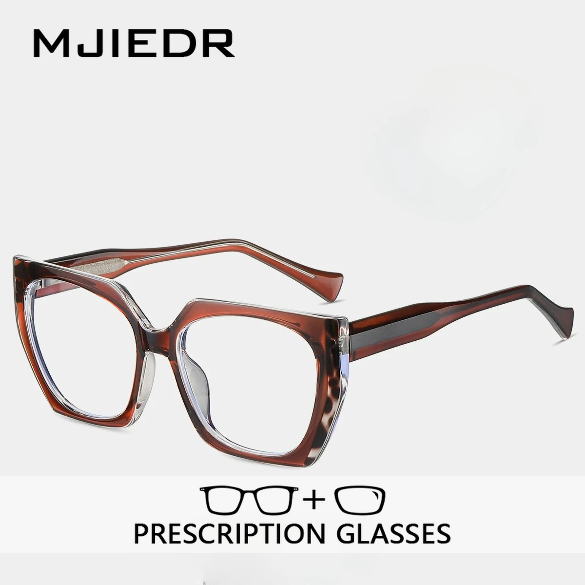 

MJIEDR Fashion Butterfly Prescription Glasses for High-quality Acetate Anti Blue Light Photochromic Polygon Optical Eyewear