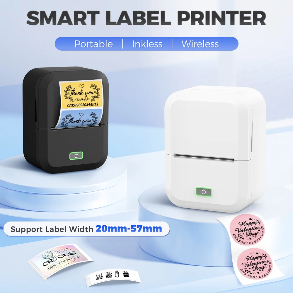 2/5/10Rolls X2 Thermal Label Sticker for Phomemo M110 M220 M200 Marklife P50 E210 Label Printer White 40*30mm 50*30mm Label Tape