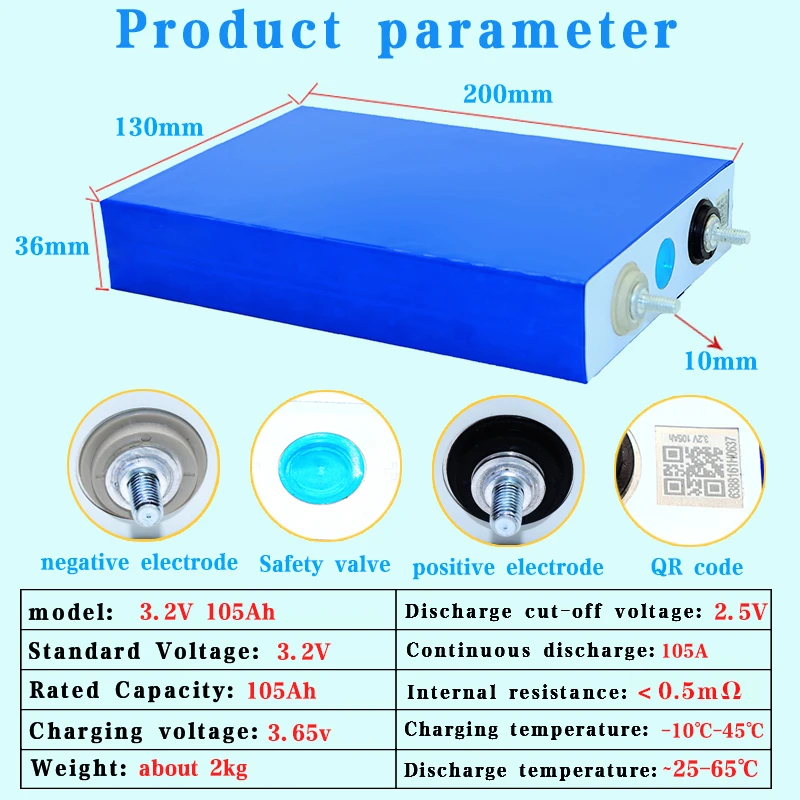 3.2V 202Ah 135Ah 105Ah 102Ah 55Ah 32Ah Lifepo4 akumulator 3C fosforan litowo-żelazowy DIY 12v 24v e-pojazd RV falownik magazynowanie słoneczne