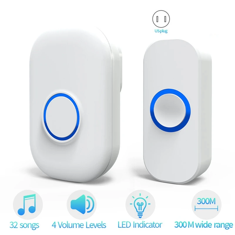24-Hour Delivery Waterproof Wireless Doorbell Home Welcome Smart Home Door Bell Remote Smart Bell Chime