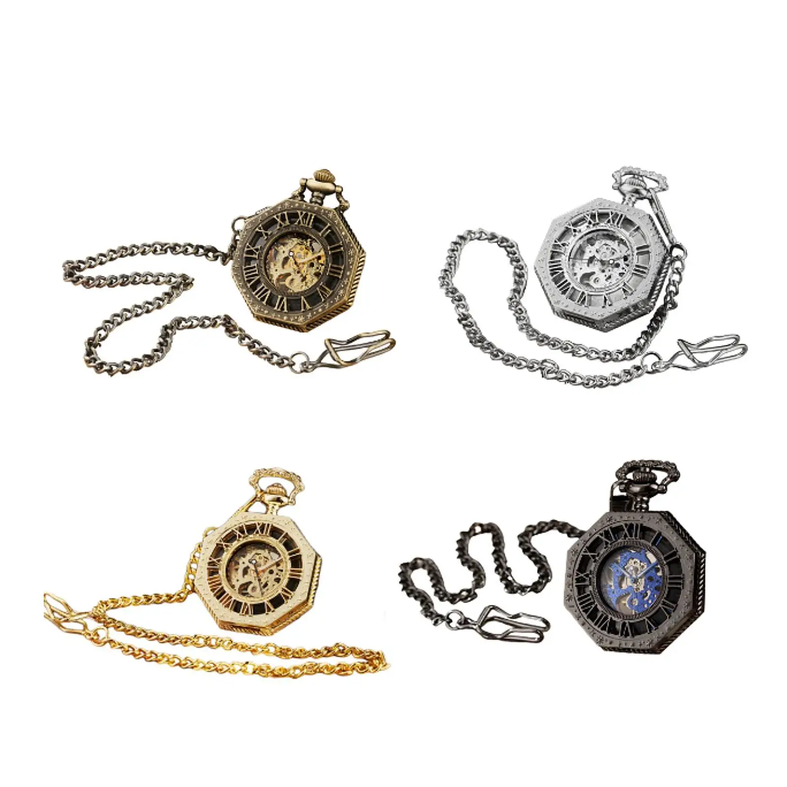 ساعة جيب كلاسيكية بمقاييس أرقام رومانية مع سلسلة لعيد الأب وأعياد الميلاد وعيد الميلاد والأولاد العائلية