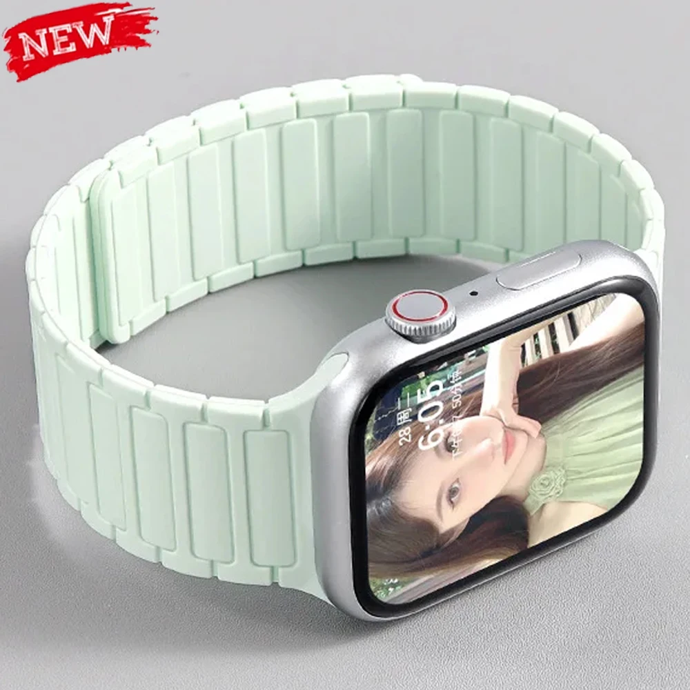 Magnetisches Armband für Apple Watch 11 46mm 42mm 45mm 44mm 40mm 41mm Ultra 3/2 49mm Silikonarmband iWatch Series 10 9 8 7 SE3 Armband