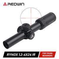 Red Win Rynox 1.2-6x24 IR SFP Hunting Rifle Scope Zero Lock 1/2MOA Adjust HMD-2 Mil Dot Reticle 5 Level Red Green Illumination