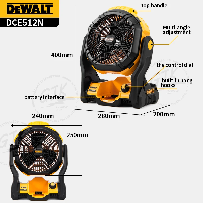 DeWalt DCE512 DCE512N DCE512B 20V MAX Li-Ion 11" Jobsite Fan Cordless NEW
