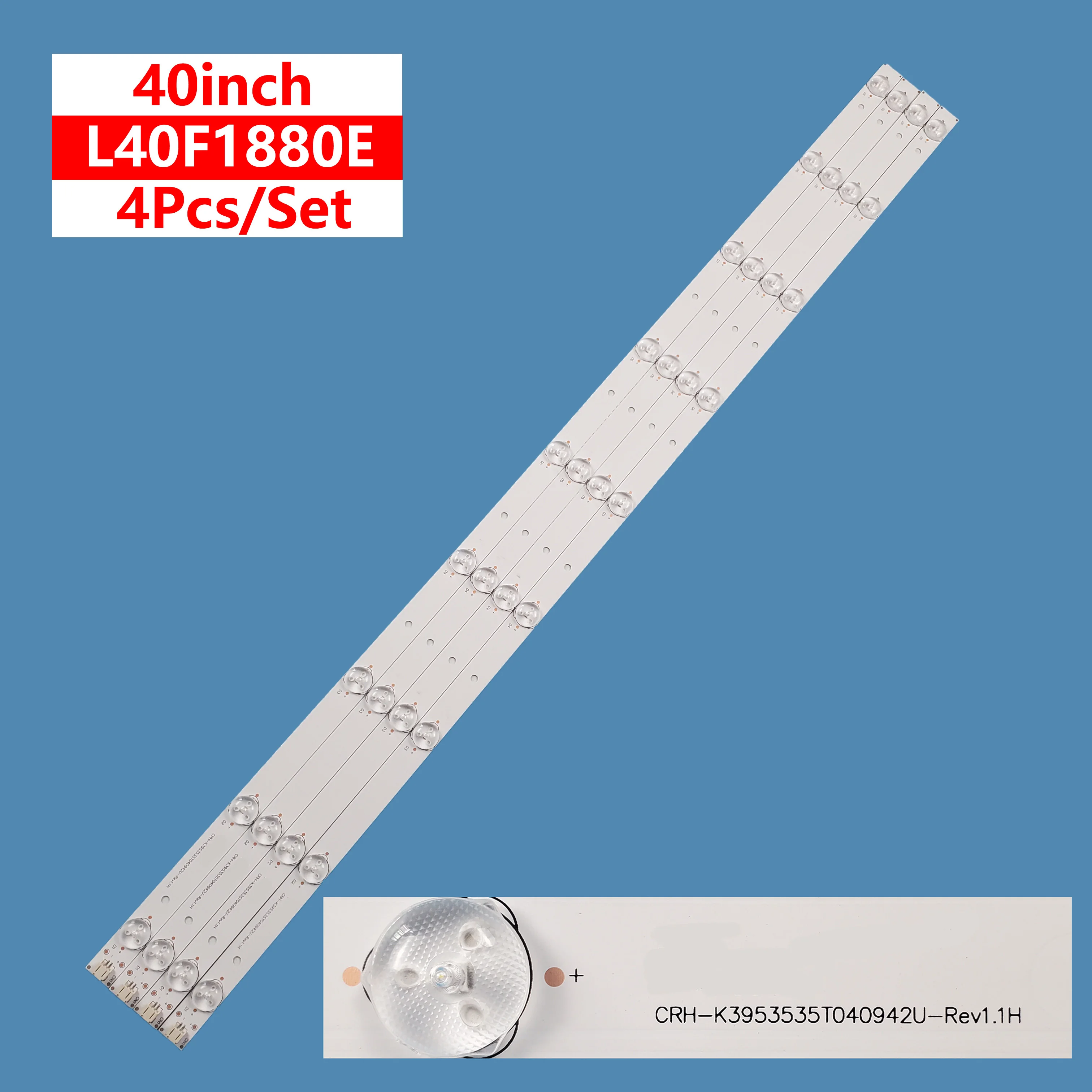 

4pcs LED Backlight strip 9 lamp For CRH-K3953535T040942U-Rev1.1 H W 40L21 40H220 TCL L40F1880E Proscan PLDED4016A VLEDTV3914