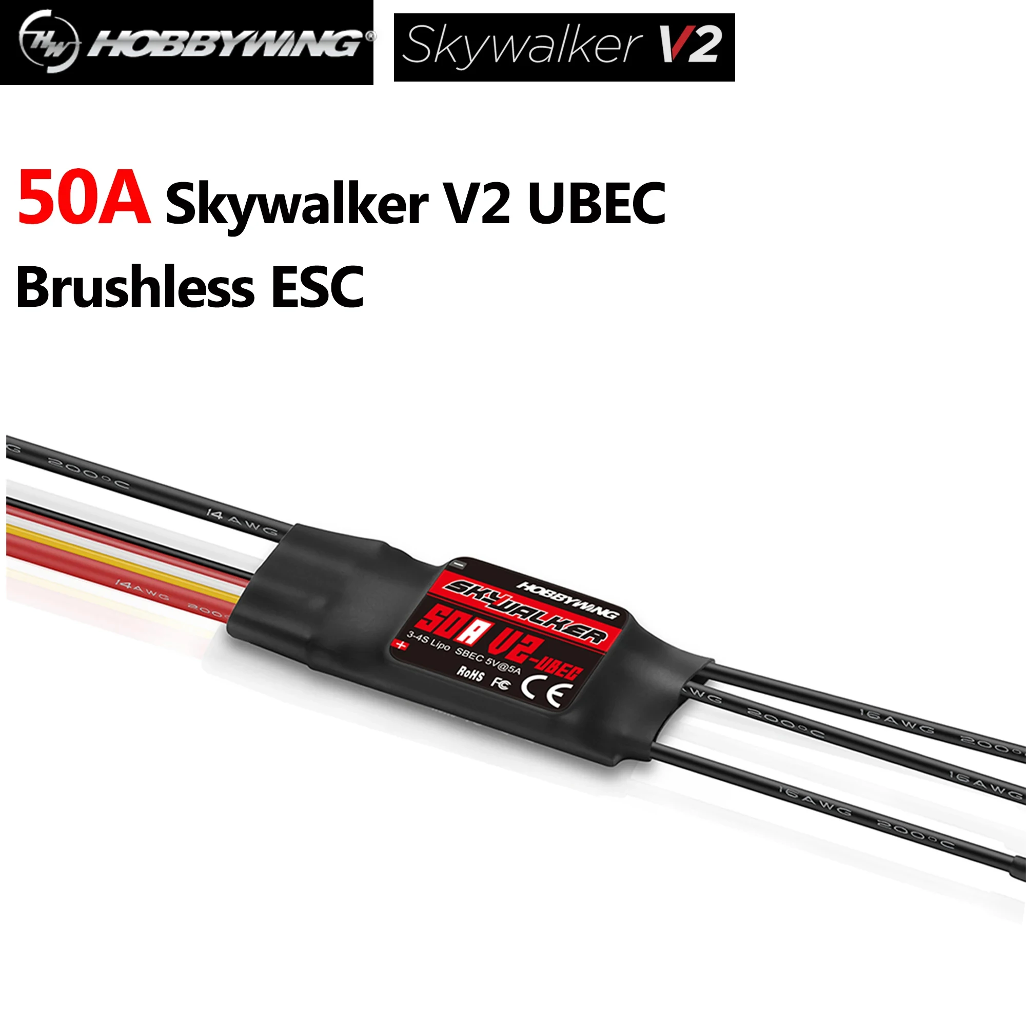 Hobbywing SKYWALKER Series 2-6S 20A 30A 40A 50A 60A 80A 100A Brushless ESC Speed Controller With UBEC For RC Quadcopter