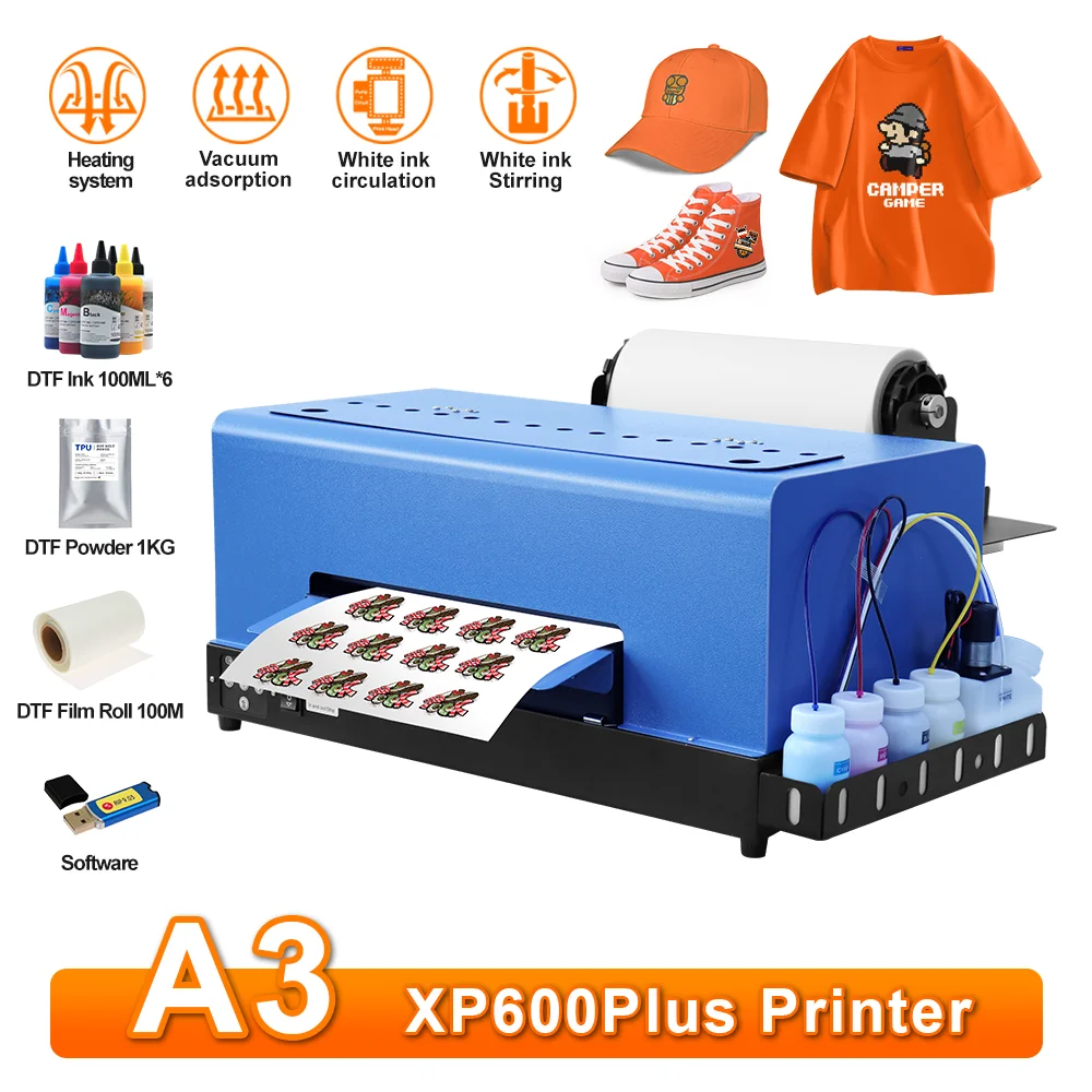 

A3 Dtf Printer Dual XP600 Printhead DTF Impresora Direct to Film Transfer Printer for T-shirt Clothes T-shirt Printing Machine