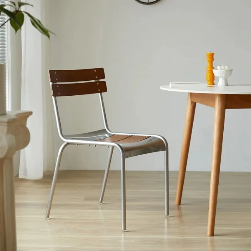 كراسي طعام للمطبخ باللون البني مقاومة للماء وشرفة معدنية كرسي شمالي حديث مريح عالي المناسبات أثاث Krzesla Do Jadalni