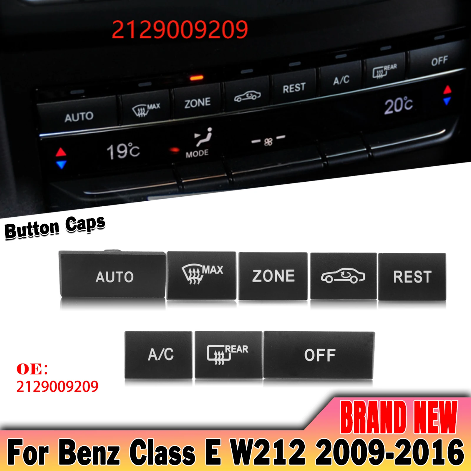 Interior Center Console Air Vent A/C Panel Switch Button Cap For Mercedes Benz E-Class W212 2009-2016 Advance Version 2129009209