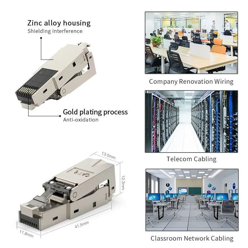 YXY RJ45 CAT6/Cat6A/CAT7 Connector Tool-Free Toolless RJ45 Termination Plug Reusable Shielded for Ethernet Cables 10Gbps