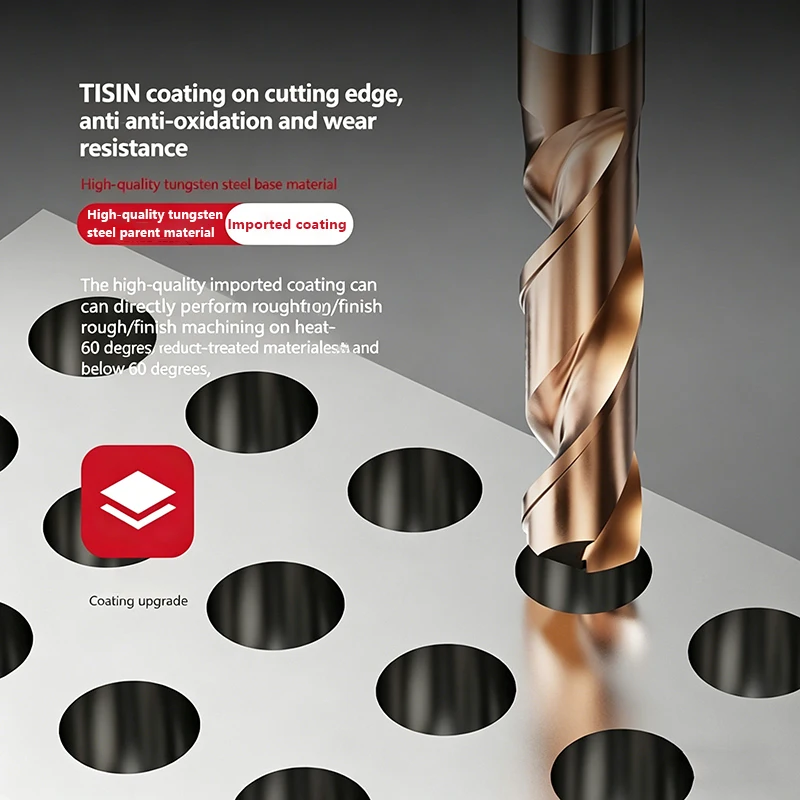 HRC60 Vollhartmetall-Bohrer Wolframstahl-Spiralbohrer für Edelstahl Eisen Hartmetall CNC-Fräs- und Bohrwerkzeug – Detail 3