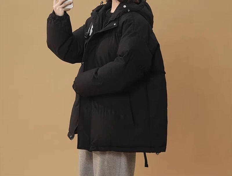 Cotton Jacket Women's Winter New Style Thick and Warm Hooded Bread Jacket Loose Fit