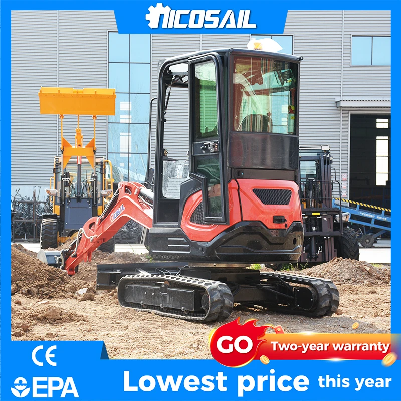

NICOSAIL OKW25U Mini Excavator Kubota D1105 2100kg Customizable Compact Small Digger CE ISO EPA Approved