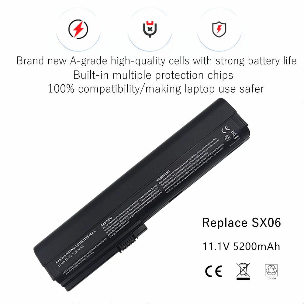 SX06 Laptop battery For HP EliteBook EliteBook 2560p 2570p HSTNN-C48C HSTNN-C49C HSTNN-DB2L HSTNN-DB2M HSTNN-I08C HSTNN-I92C HS