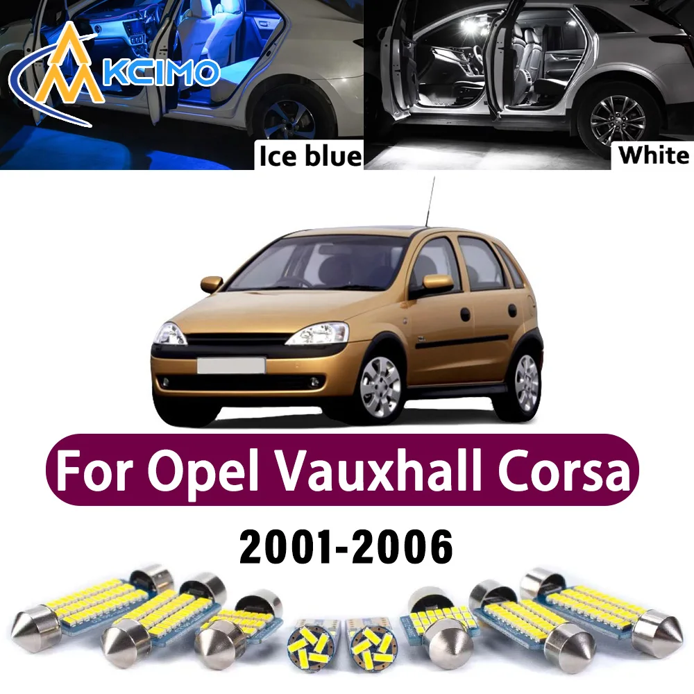 

Super Bright LED Interior Lamp Kit For Opel Vauxhall Corsa C 2001-2006 Error Free Canbus Map Trunk Reading Mirror Light Bulbs