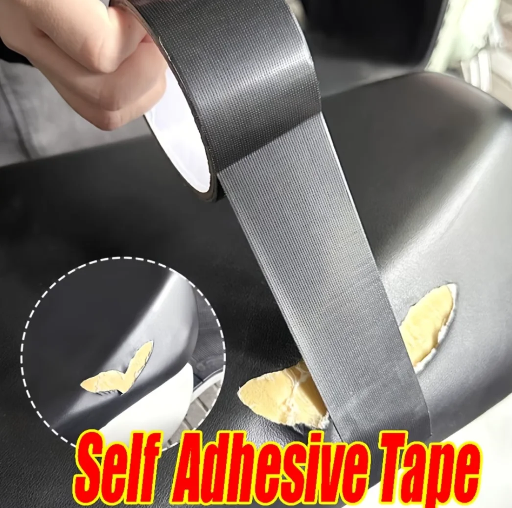 1PC Black Self-Adhesive Waterproof Cloth Tape Durable Multi-Purpose Repair Patch for Electric Scooter Seat Sofa Leather Bed