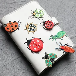 Ladybug Beetle Stick on Patches for Clothes, Mobile Phone Case, Scarf DIY Decorative Insect Pattern, Small Self-adhesive, 2Pcs