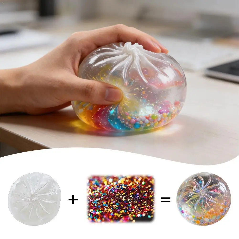 5/1PcsDIY Steamed Bun Stress Relief Toy Sensory Fidgets Toy Simulated Food Slow-rebound Decompression Toy