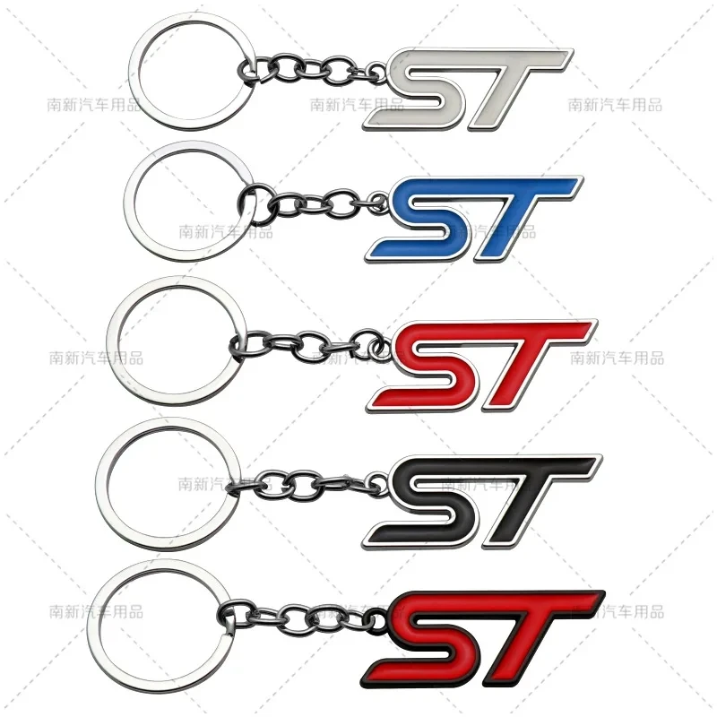 1X Car Metal Keychain Keyring Key Ring Holder for ST  Fiesta Ecosport 2009-2015 Focus2 Focus3 Mondeo Kuga MK2 MK3 4