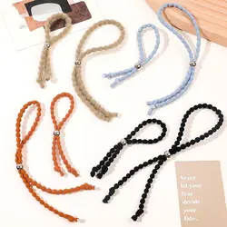 Beads Sliding Elastic Hair Bands Adjustable Lazy Hair Rope Long Lasting Continuous Ponytail Holder Adjustable Thick Hair Ties