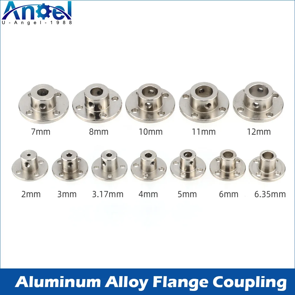 5pcs 2/3/3.17/4/5/6/6.35/7/8/10/12/14/16mm Aluminum Alloy Flange Coupling Coupler Motor Guide Shaft Coupler Motor Connector