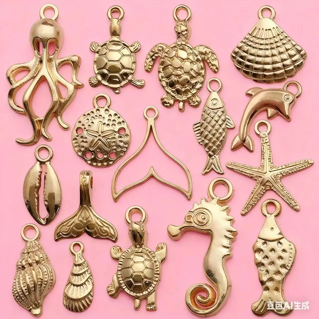 16Pcs/Lot Random Alloy Charms KC Golden Plated Charms Pendants For DIY Bracelets Earrings Necklaces Jewelry Making Accessories
