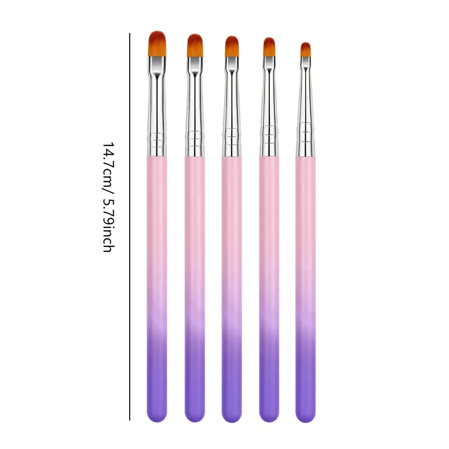 Nail Art Brush Set Detailing Carving Dotting Dual-Head Brushes for Acrylic UV Gel Polish Manicure Tools