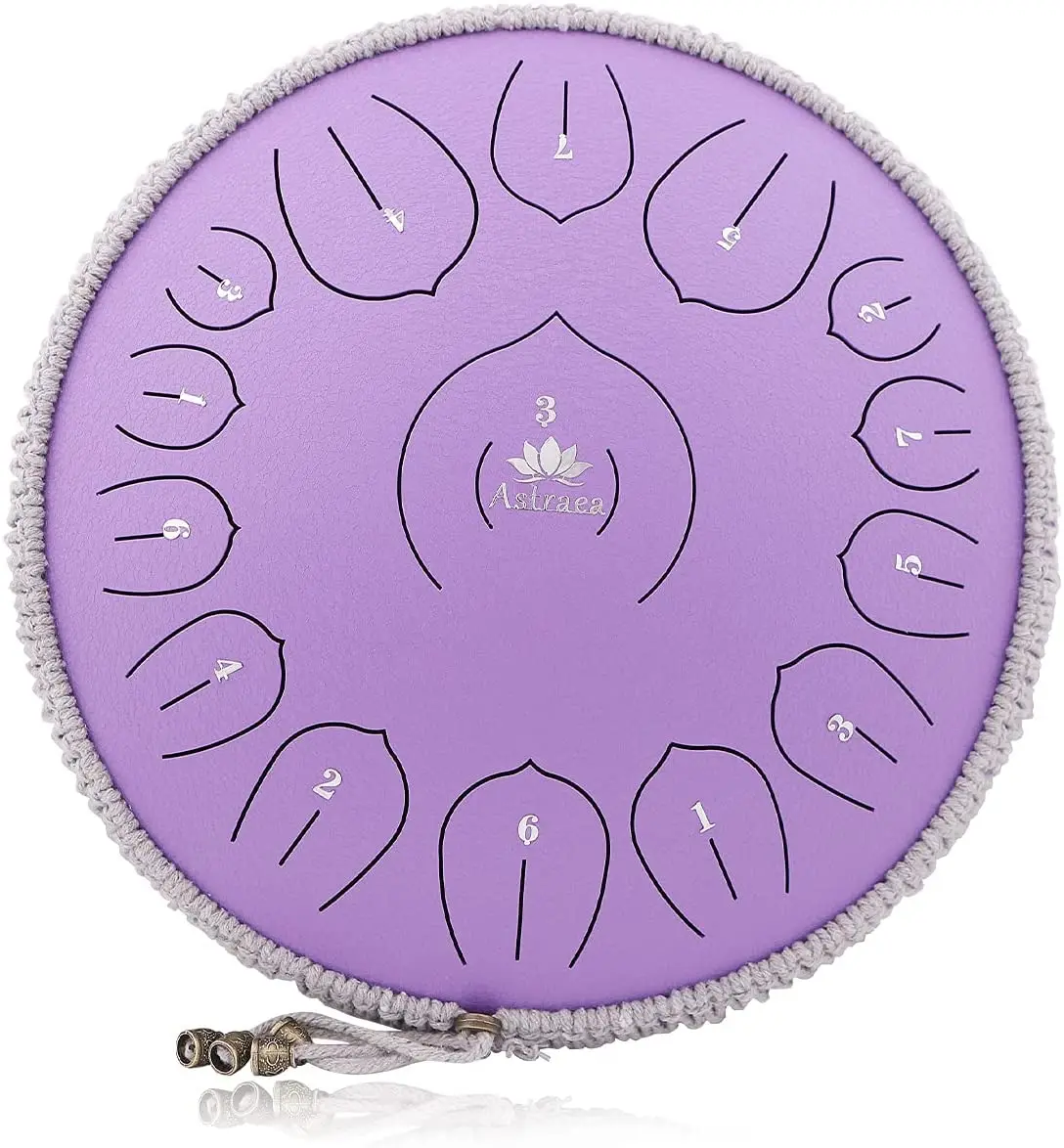 Steel Tongue Drum 15 Notes 14 Inches Percussion Instrument Handpan Drum,Tongue Drum for Adults and Teens with Bag, Music Book